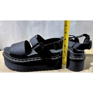 Women's Shoes Dr. Martens VOSS QUAD Leather Platform Sandals 26725001 BLACK Sz6